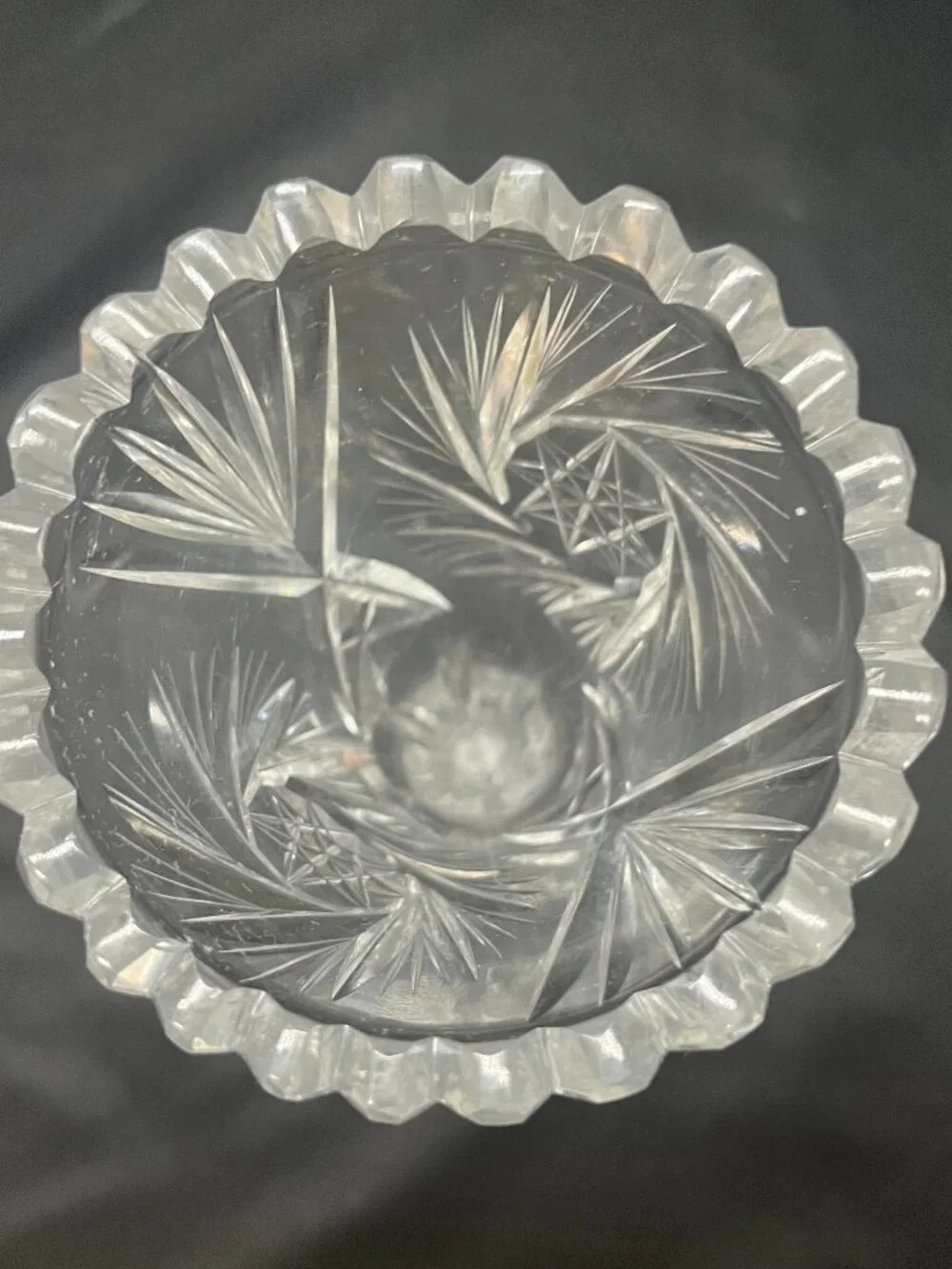 Antique American Brilliant Period Cut Glass Trumpet Vase